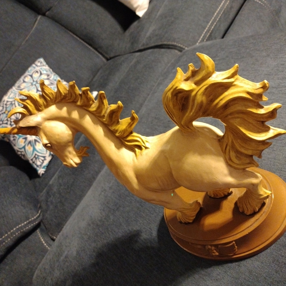 Golden Unicorn Sculpture